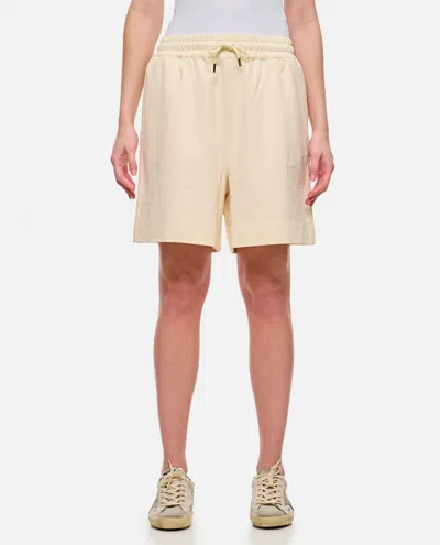 MONCLER IVORY COTTON BERMUDA SHORTS