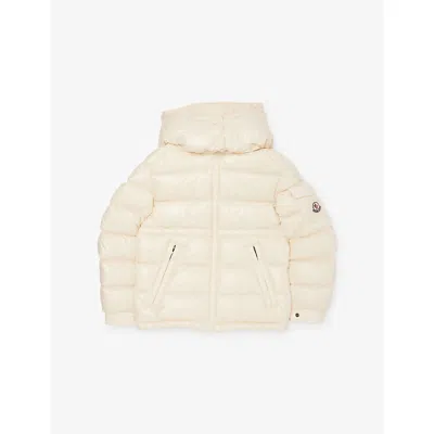 Moncler Kids' Beige Gles Hooded Shell-down Jacket 4-14 In Neutral