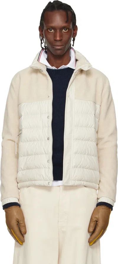 Moncler Beige Color Block Jacket In Neutral