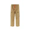 Moncler Beige Nylon Cargo Pants In Brown