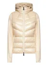 Moncler Ivory Zip-up Hooded Padded Cardigan In Neutral