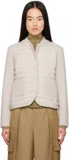 Moncler Beige Padded Wool Down Cardigan In 20n
