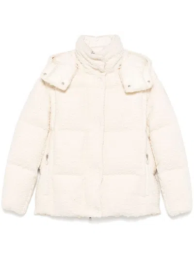 Moncler Beige Parka With High Collar In Neutrals