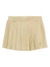 Moncler Pleated Logo Mini Skirt In Neutral