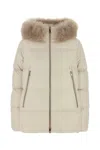 Moncler Beige Polyester Laichefur Down Jacket In 051