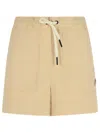 Moncler Shorts Elastic Waistband Side Pockets In Neutral