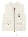 Moncler Beige Quilted Vest In White