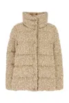 Moncler Cochelle Checked Tweed Down Jacket In Beige