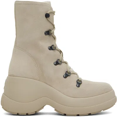 Moncler Beige Resile Trek Boots In 20f Sand