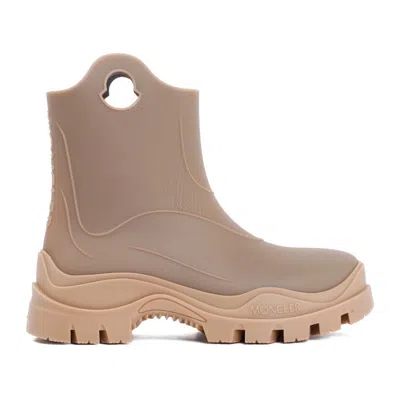 Moncler Beige Rubber Misty Rain Boots In Brown