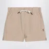 Moncler Grenoble Shorts With Logo Patch In Neutral