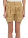 Moncler Beige Solid Shorts In Neutral