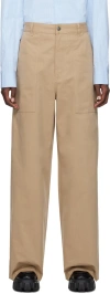 MONCLER BEIGE STRAIGHT LEG TROUSERS