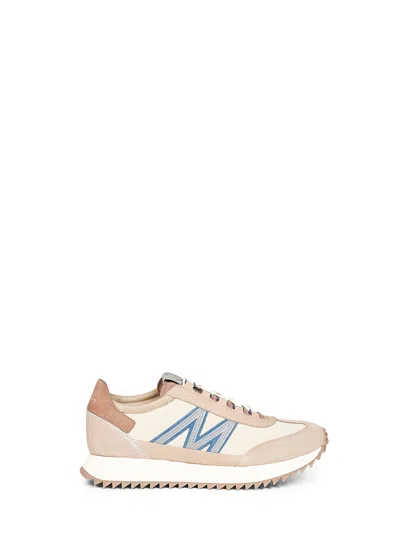 Moncler Beige Suede And Nubuck Pacey2 Sneakers In Neutral