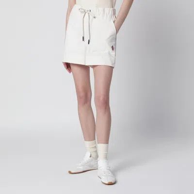 Moncler Beige Technical Froissé Shorts In White