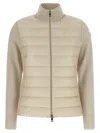 Moncler Nylon Down Jacket With Virgin Wool Inserts In Gray