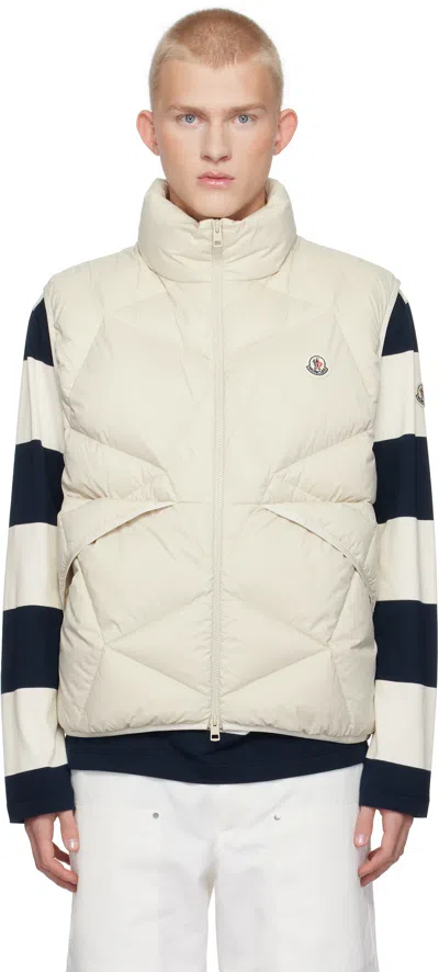 Moncler Vendavel Nylon Down Vest In Beige
