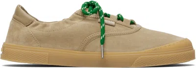 Moncler Beige Vera Leisure Suede Sneakers In Brown