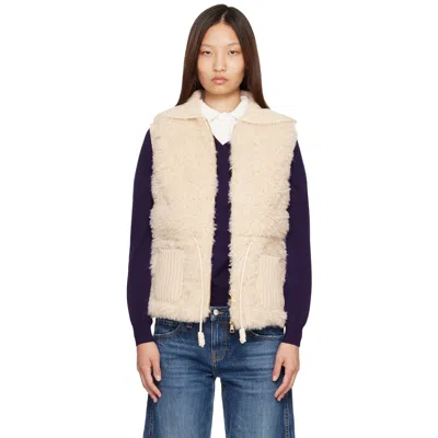 Moncler Beige Wool & Cashmere Blend Down Vest