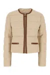 Moncler Serinde Wool Blend Down Jacket In Beige