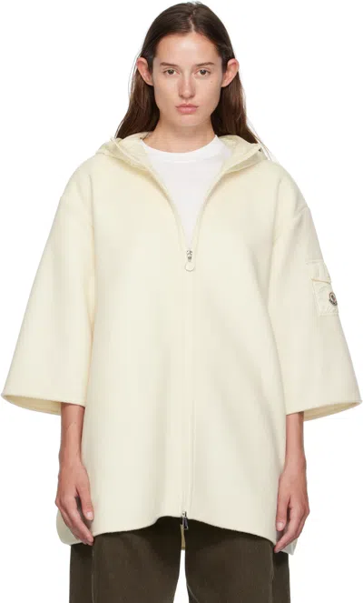 MONCLER BEIGE WOOL CAPE JACKET