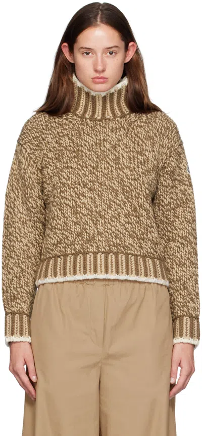MONCLER BEIGE WOOL TURTLENECK