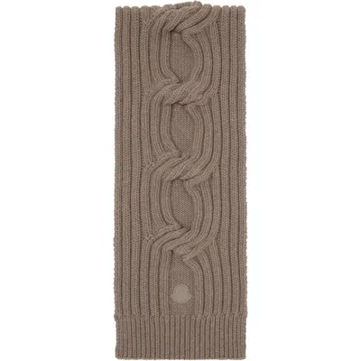Moncler Beige Wool-cashmere Blend Scarf In Brown
