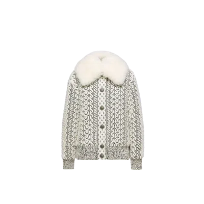 Moncler Beille Shearling-trimmed Down Bomber Jacket, Women, White, Size: 0