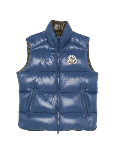 Moncler Belice Logo-patch Quilted Gilet In Blue