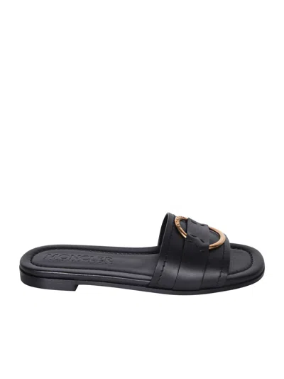 MONCLER BELL LEATHER SLIDES