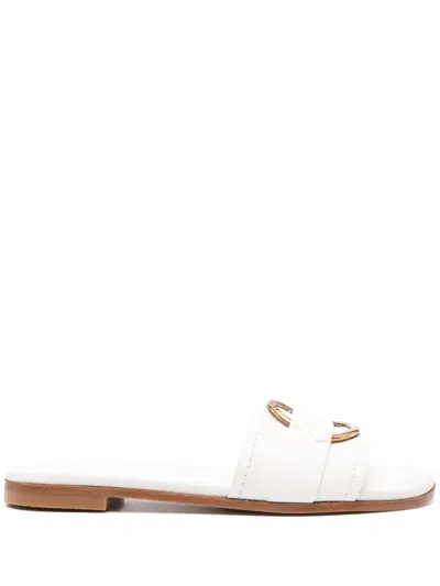 MONCLER BELL LEATHER SLIDES