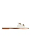 Moncler Bell Leather Slides In White