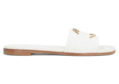 Pre-owned Moncler Bell Leather Slides (women's) Sneakers In White