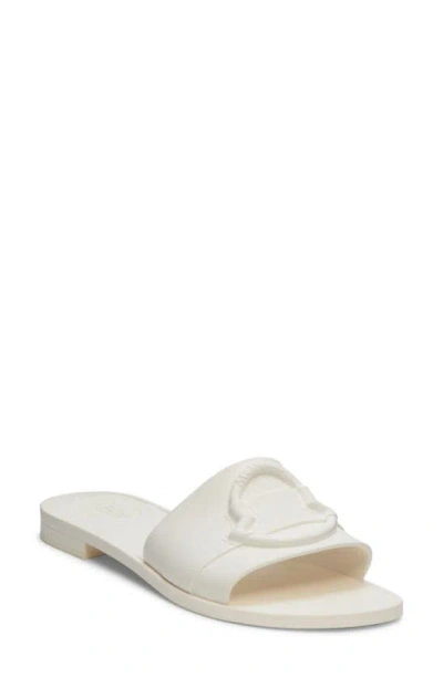 Moncler Mon Rubber Logo Flat Slide Sandals In Neutrals