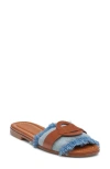 Moncler Bell Denim Slides In Washed Denim