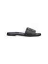 Moncler Black Slides With Distinctive Gold Emblem