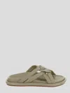 Moncler Bell Soft Leather Sliders In No-color