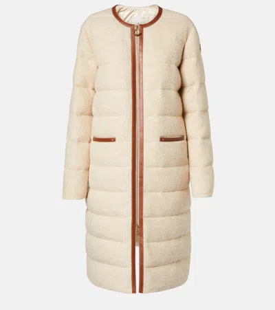 Moncler Daunenmantel Bellette Mit Leder In Purple