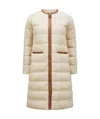 Moncler Women's Bellette Long Down Jacket In Nude