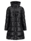 Moncler Long Puffer Jacket With Hood Bellevue In Black