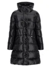 Moncler Long Puffer Jacket With Hood Bellevue In Black