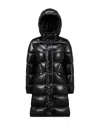 Moncler Bellevue Long Belted Puffer Coat In Black