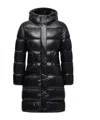 Moncler Long Puffer Jacket With Hood Bellevue In Black