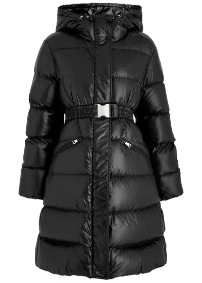Moncler Bellevue Quilted Nylon Coat In Black