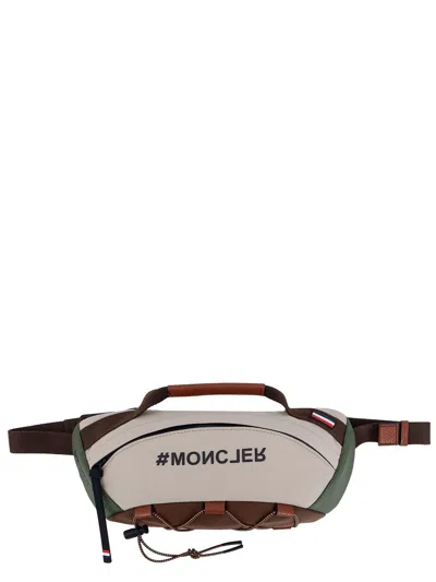 Moncler Logo Belt Bag In Beige