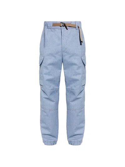 Moncler Belt Cargo Trousers In Blue