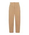 Moncler Pantalon Droit En Gabardine De Coton In Neutral