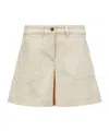 Moncler Gabardine Shorts In Nude