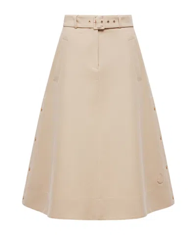 Moncler Belt Loop Skirt In Neutral