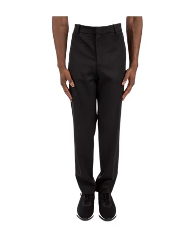 Moncler Belt-looped Concealed Trousers In Black